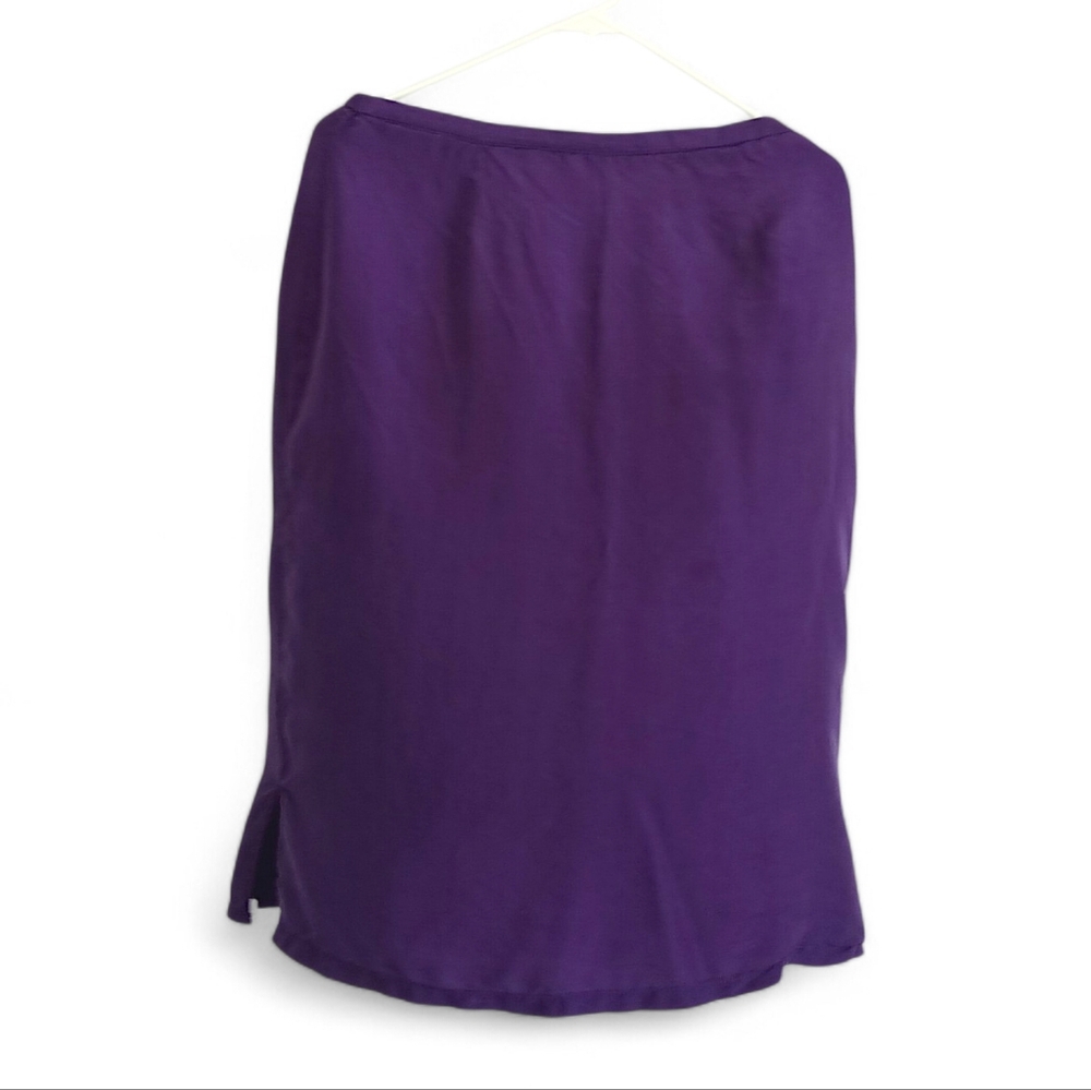 Kathie Lee Purple Slip Skirt Vintage Retro Knee Length pencil Flowy Plum Classic